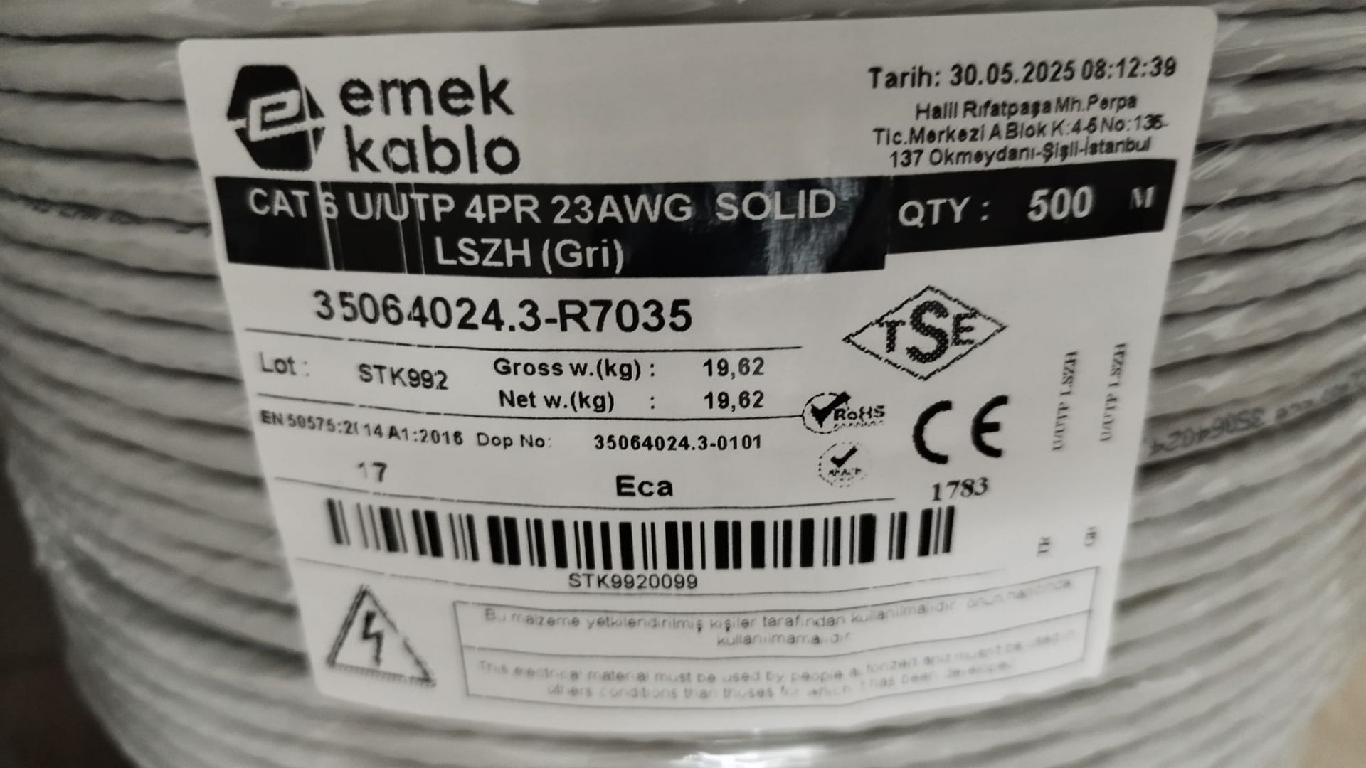 CAT6-U/UTP DATA KABLOSU